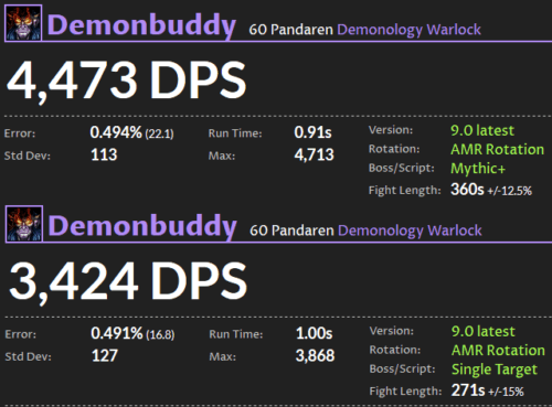 Brujo de la demonología DPS Shadowlands