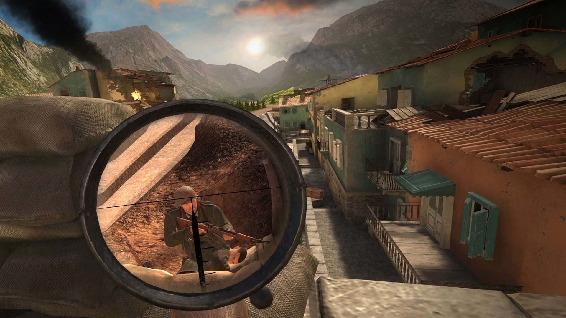 As an Italian sniper, you fight Nazis in Sniper Elite VR