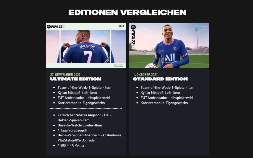 ea.com - Porovnání edic PlayStation