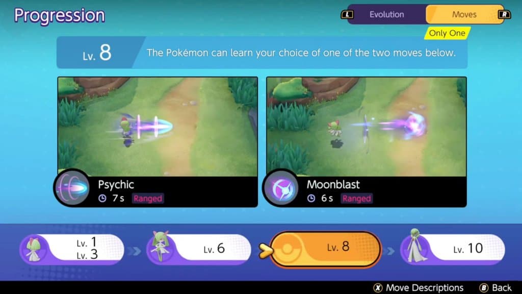 Beide Spezielattacken ab Level 8 richten auf die Distanz Schaden an. Der Unterschied zwischen ihnen liegt jedoch nicht nur in der Animation. Bildquelle: Pokémon Unite