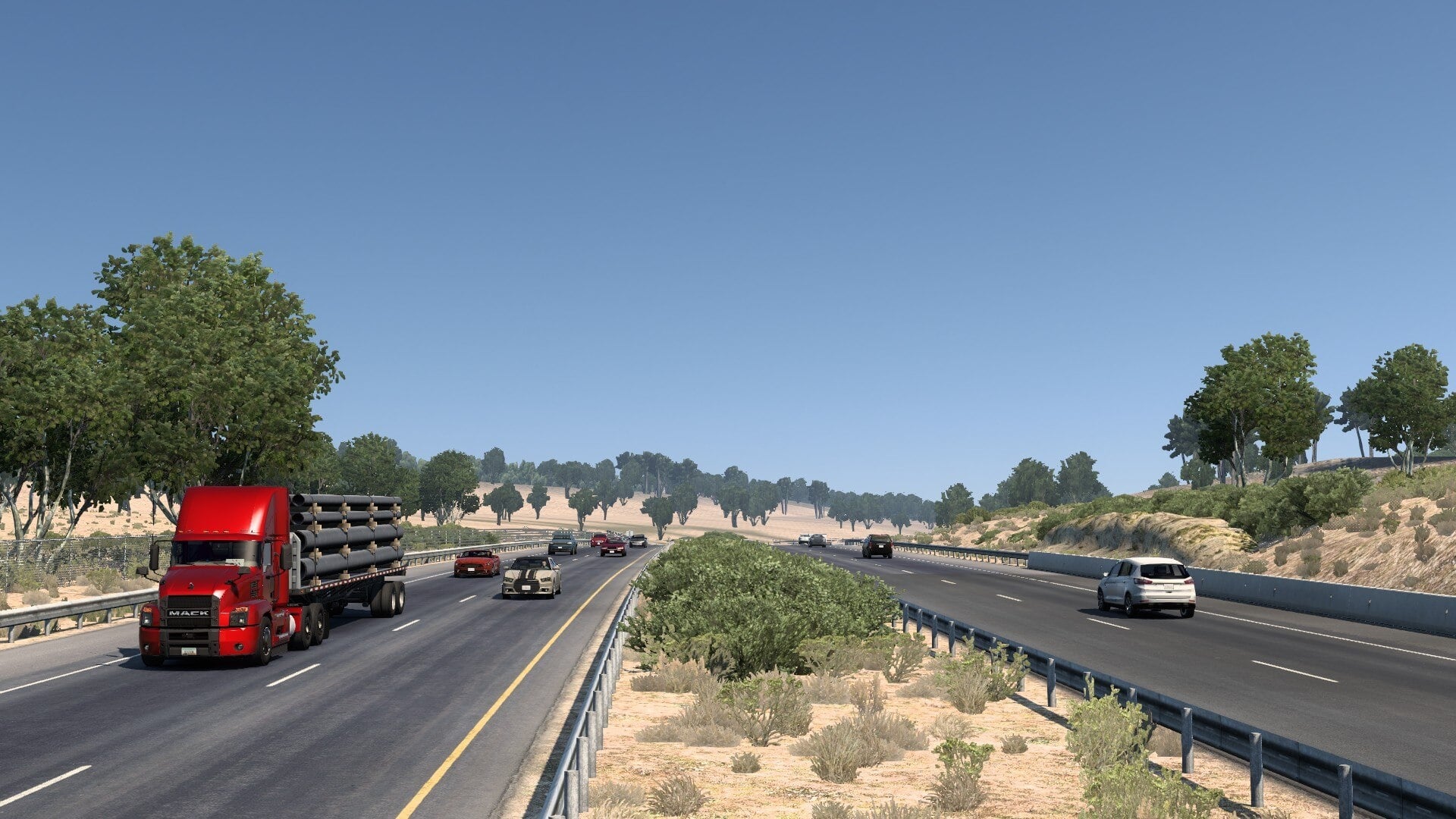Realistischer Verkehr im American Truck Simulator. Quelle: Steam Workshop / Bigyarus