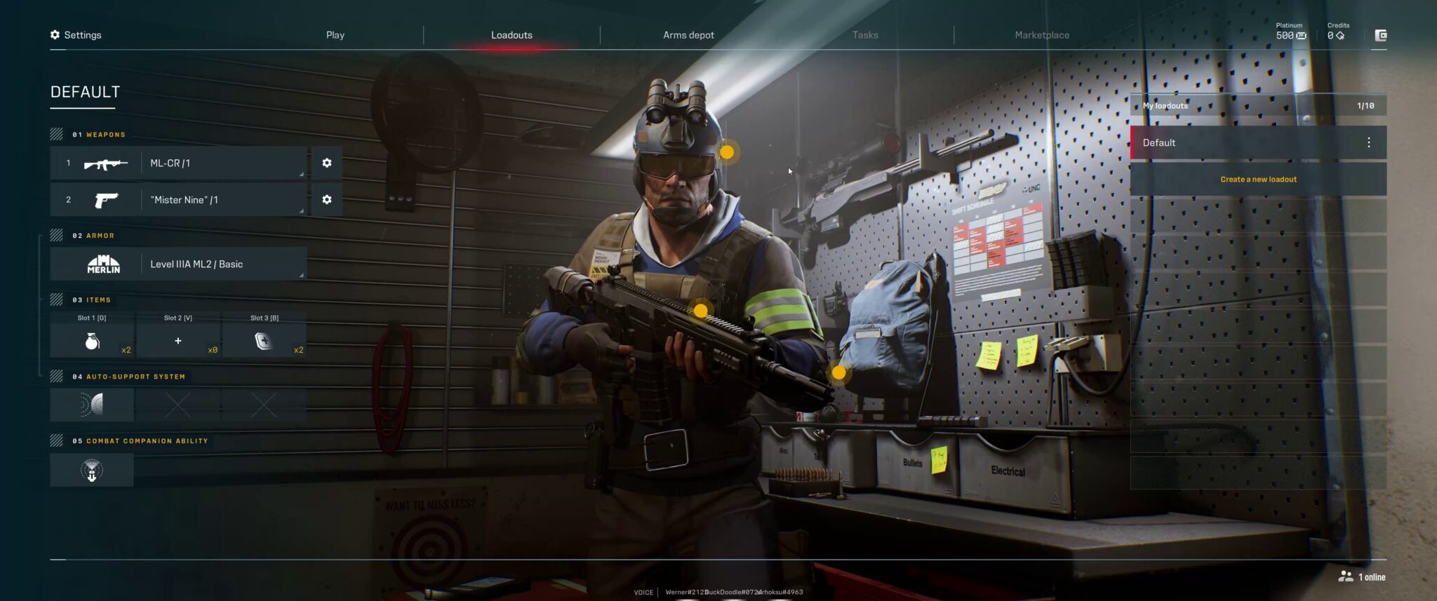 The loadout screen is where we build classes.