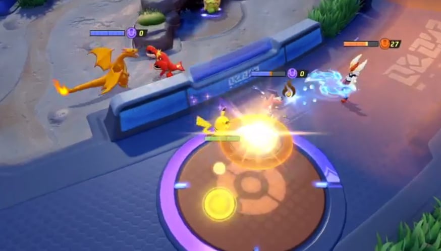 Zniszczenie Goal Zone przeciwnika jest celem w Pokémon Unite.
