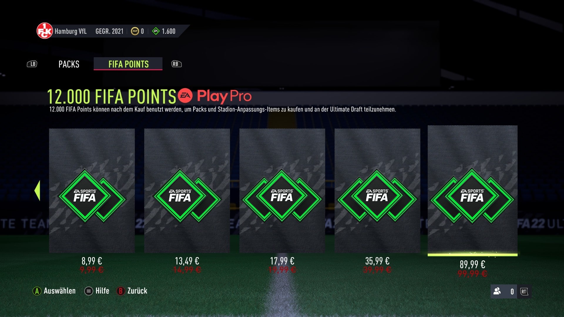 Kaufe FIFA 22: 1050 FUT Points EA App