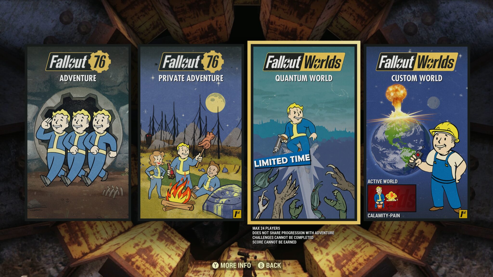 Fallout 76では、さまざまなゲームモードを切り替えることができます。