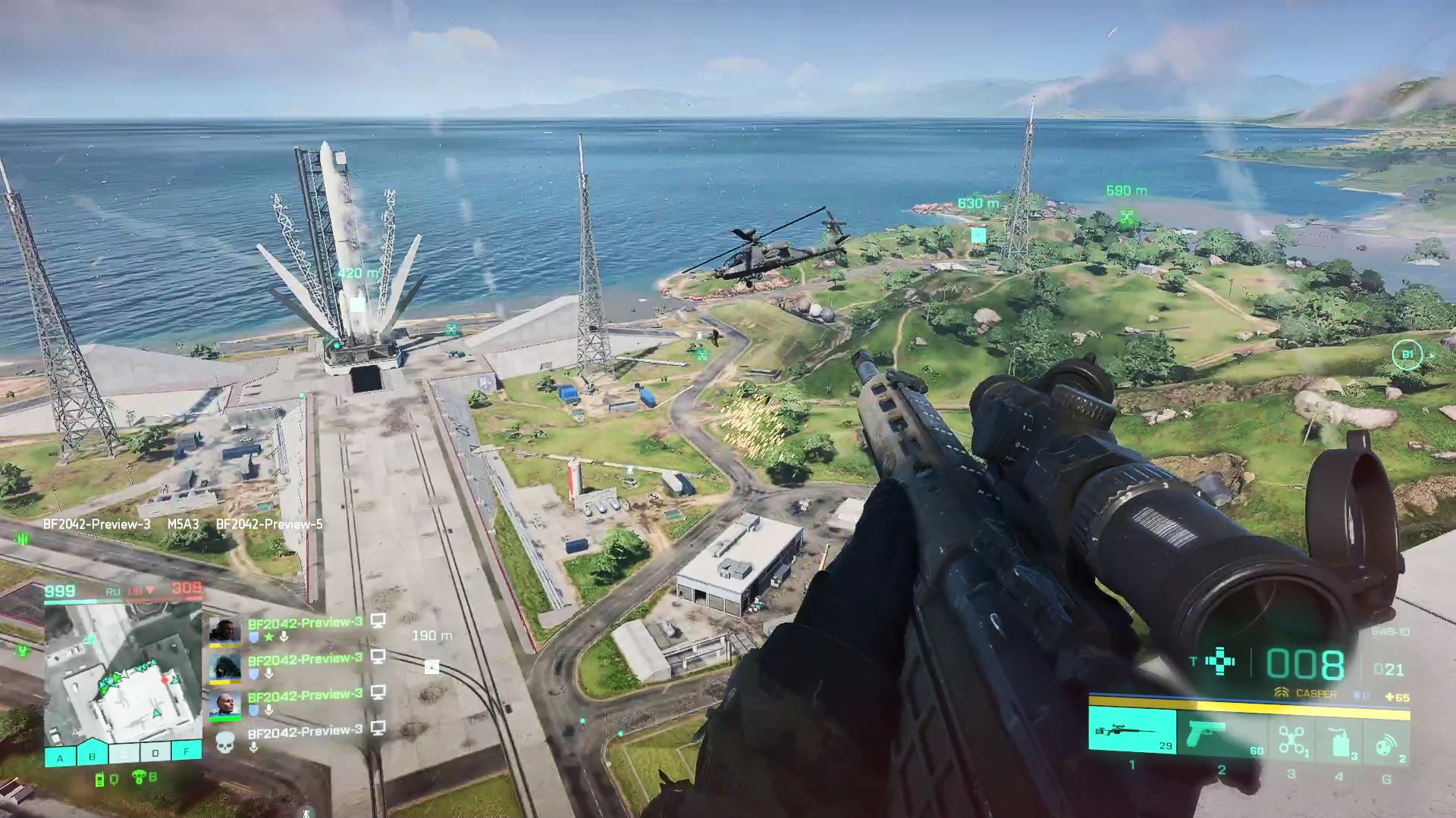 Sniper Paradise: From this rooftop you can overlook large parts of the map, but you're at the mercy of air strikes.