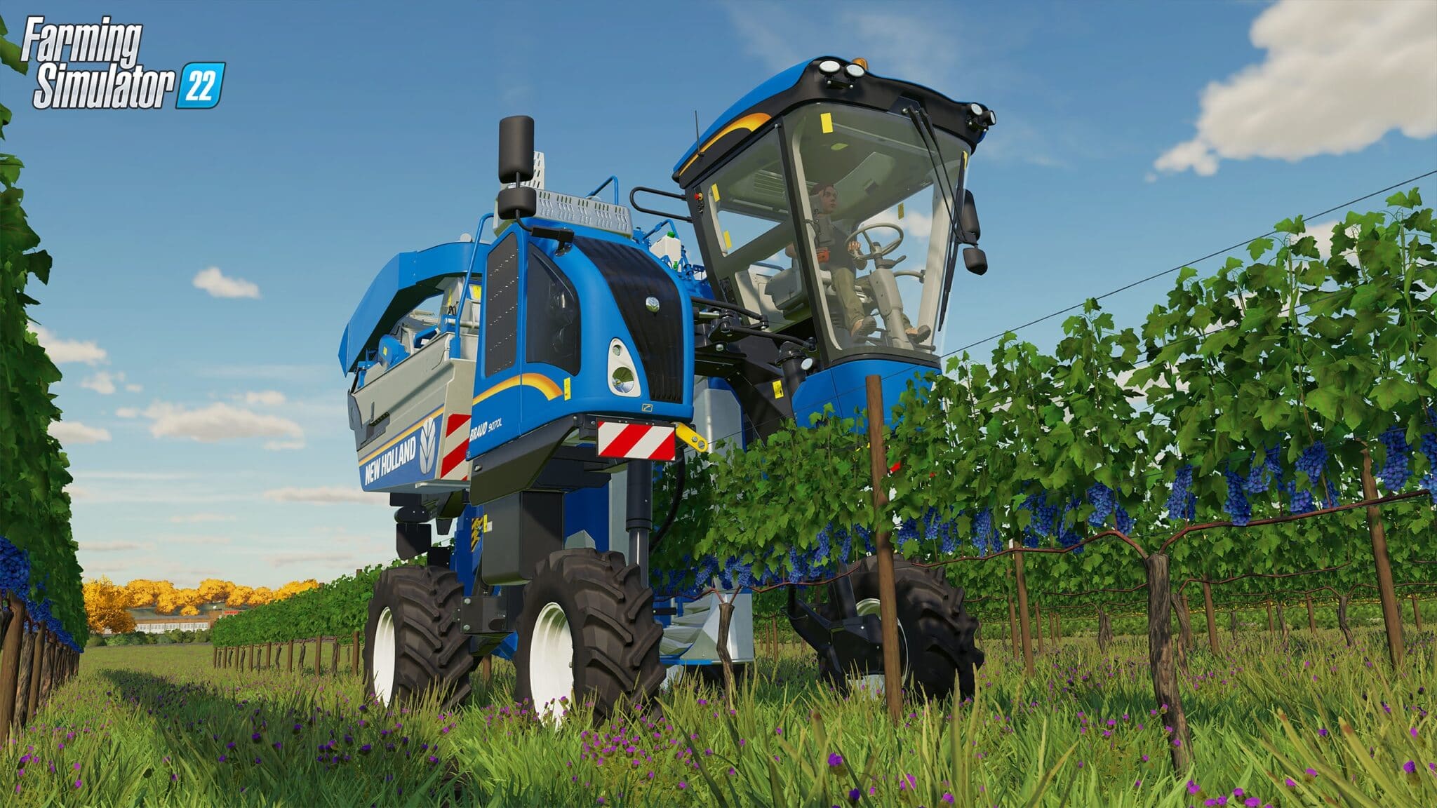 The New Holland grape harvester