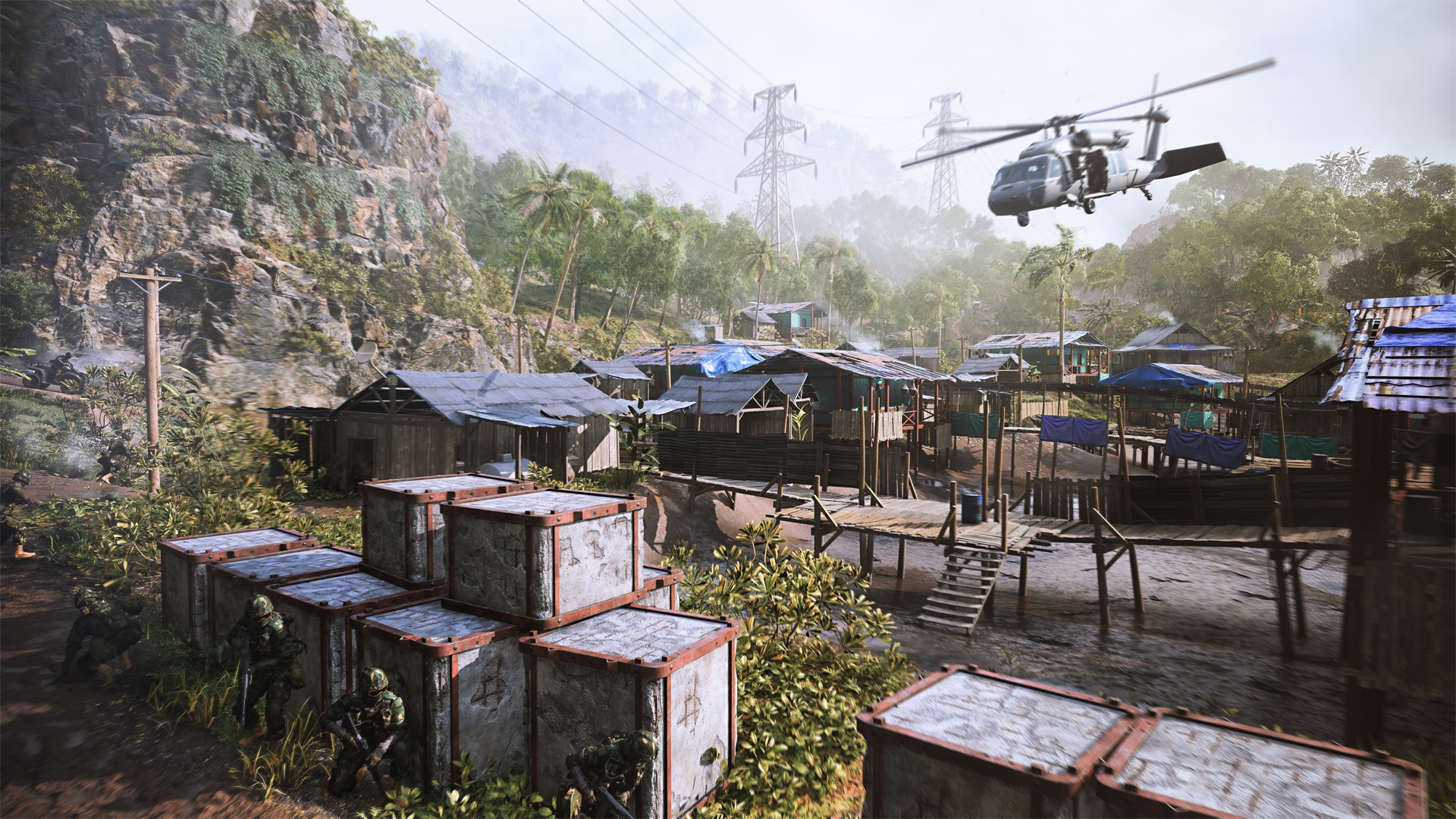 Em Valparaiso da Bad Company 2, há um cenário de refluxo que aumenta o tamanho do mapa para mais jogadores. São possíveis até 128 utilizadores no PC