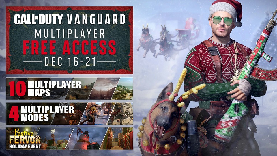 Vanaf nu kun je je gratis in de multiplayer van Vanguard storten (zelfs zonder kerst skin).