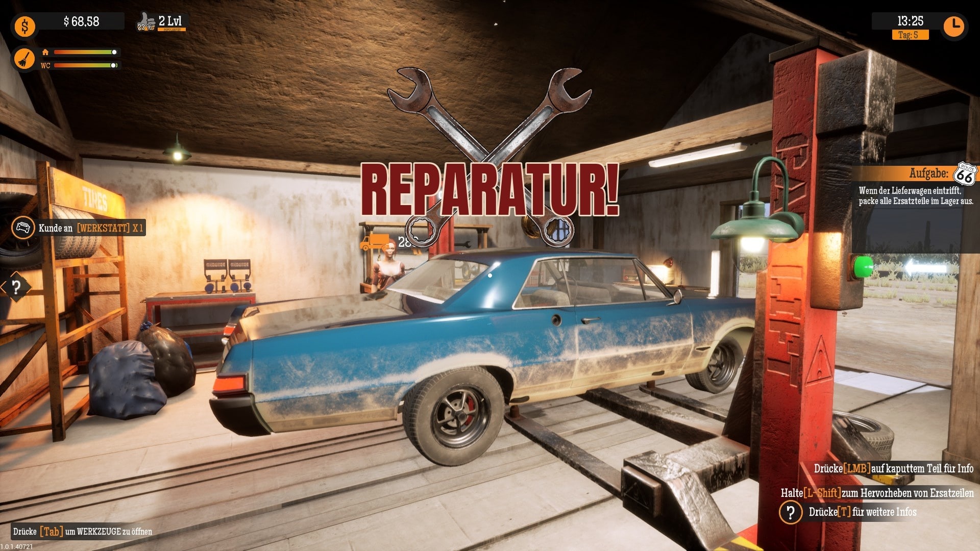 En el taller te dedicas a reparar coches mientras los próximos clientes ya están esperando en los surtidores.