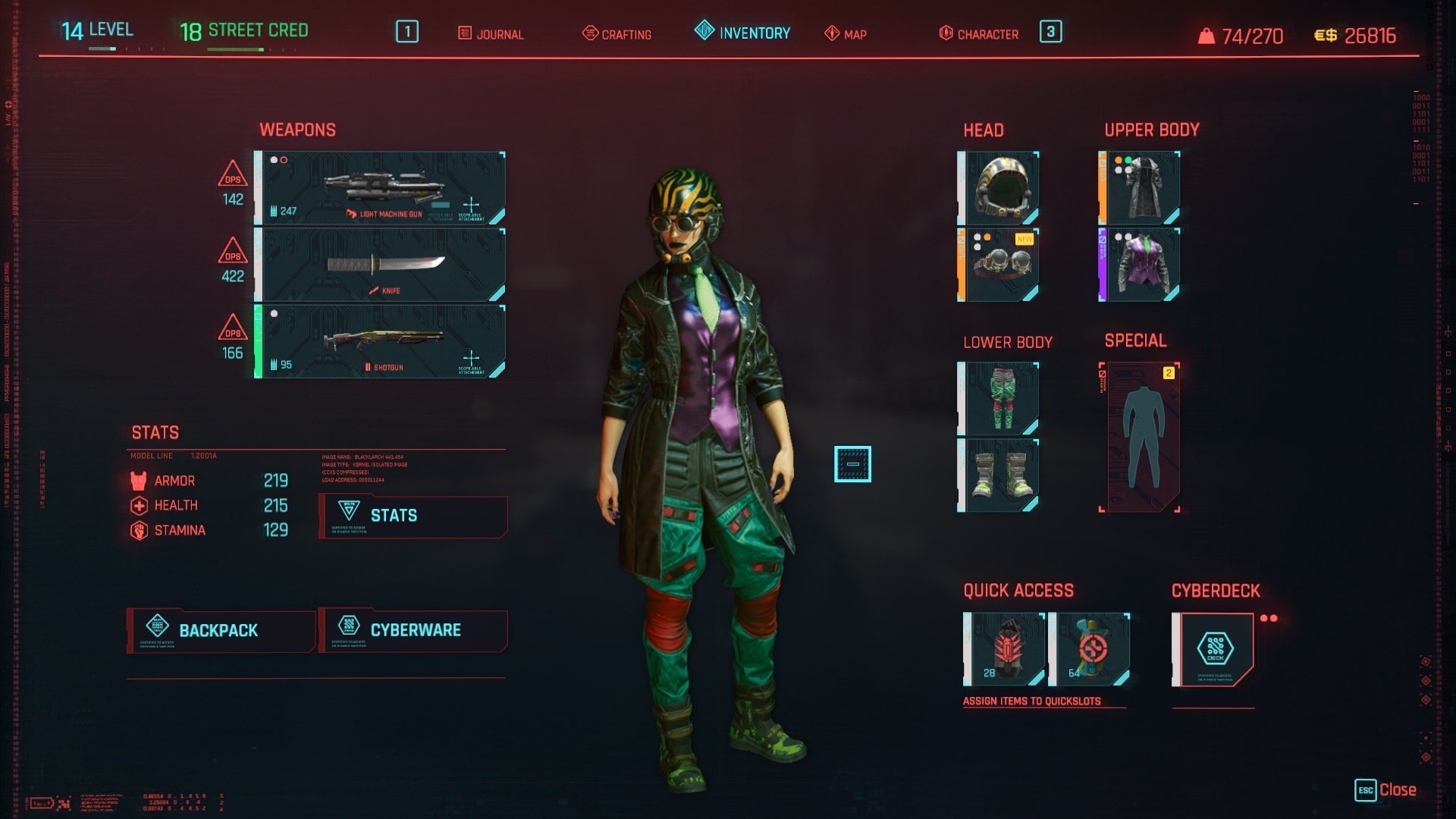 As a melee fighter, stats come before style. Clothes with good armour stats rarely go well together.