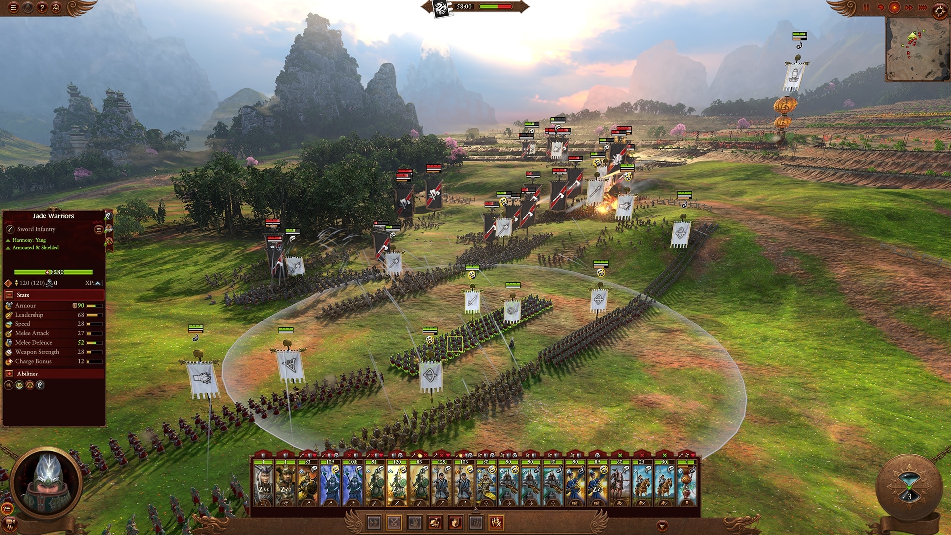 国泰大帝国依靠大量的步兵，但也带领龙和巨型灯笼作战。