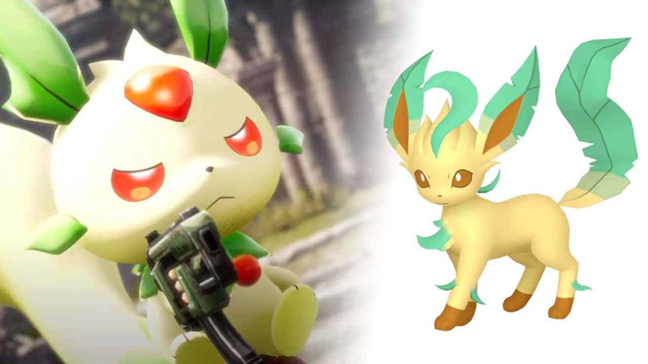 La creatura di Palworld a sinistra nella foto assomiglia al Pokémon Folipurb.