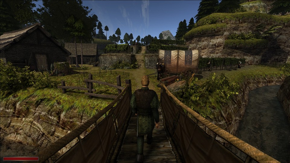 Questa potrebbe essere una scena di Gothic 2. Chronicles of Myrtana usa lo stesso motore e molti oggetti familiari del quasi-prequel.