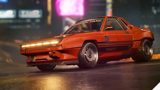 (Este é o aspecto do primeiro carro DLC, que se pode obter gratuitamente. (Imagem: Cyberpunk.Fandom.com)