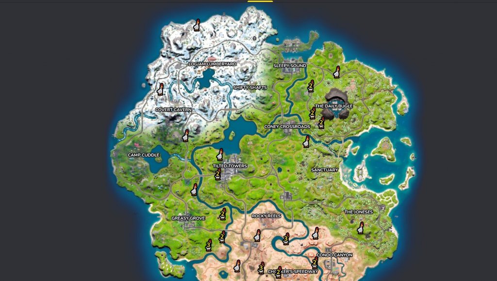 (Chicken Location in Fortnite Chapter 3 (Source: Fortnite.gg)