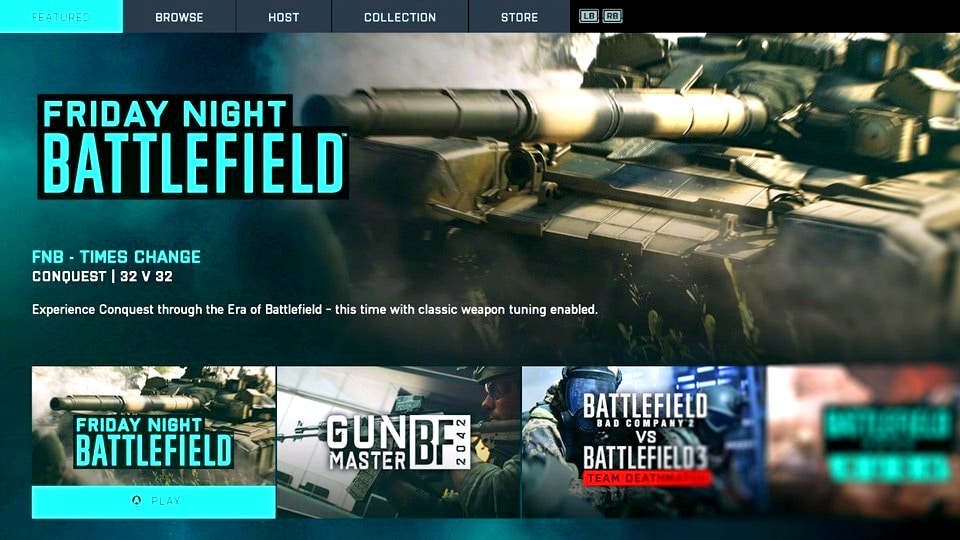 D'ora in poi, troverai una nuova modalità di gioco ogni venerdì nelle modalità in primo piano di Battlefield Portal.