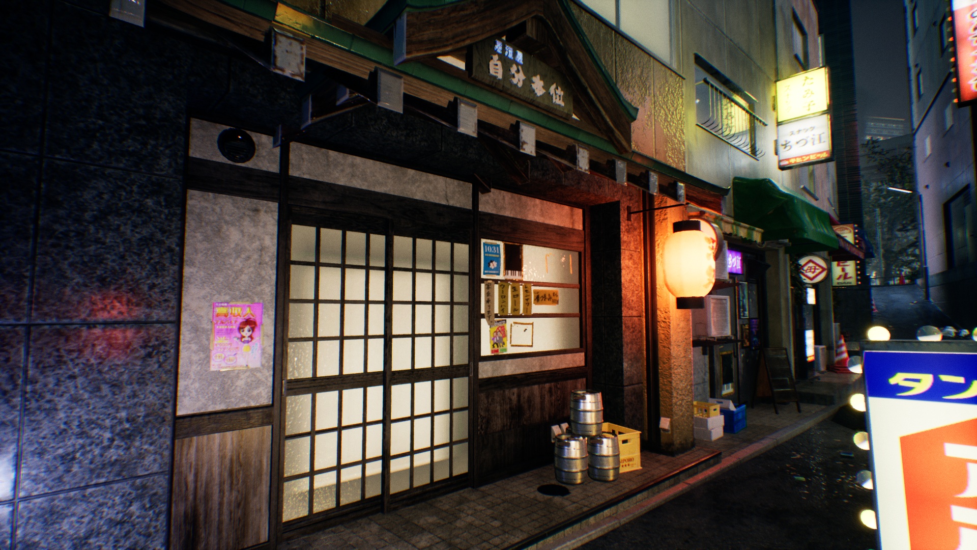 Nos becos estreitos encontramos também estes pequenos comensais tradicionais típicos, para os quais existe a série Midnight Diner: Tokyo Stories on Netfix
