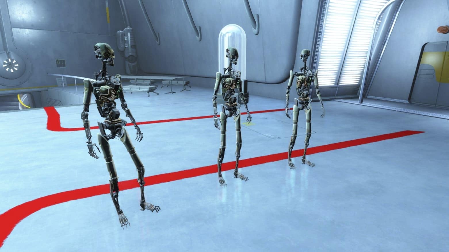 研究所が生み出した偉大な作品のひとつ。Fallout 4に登場する人型ロボット、通称「シンセ」。