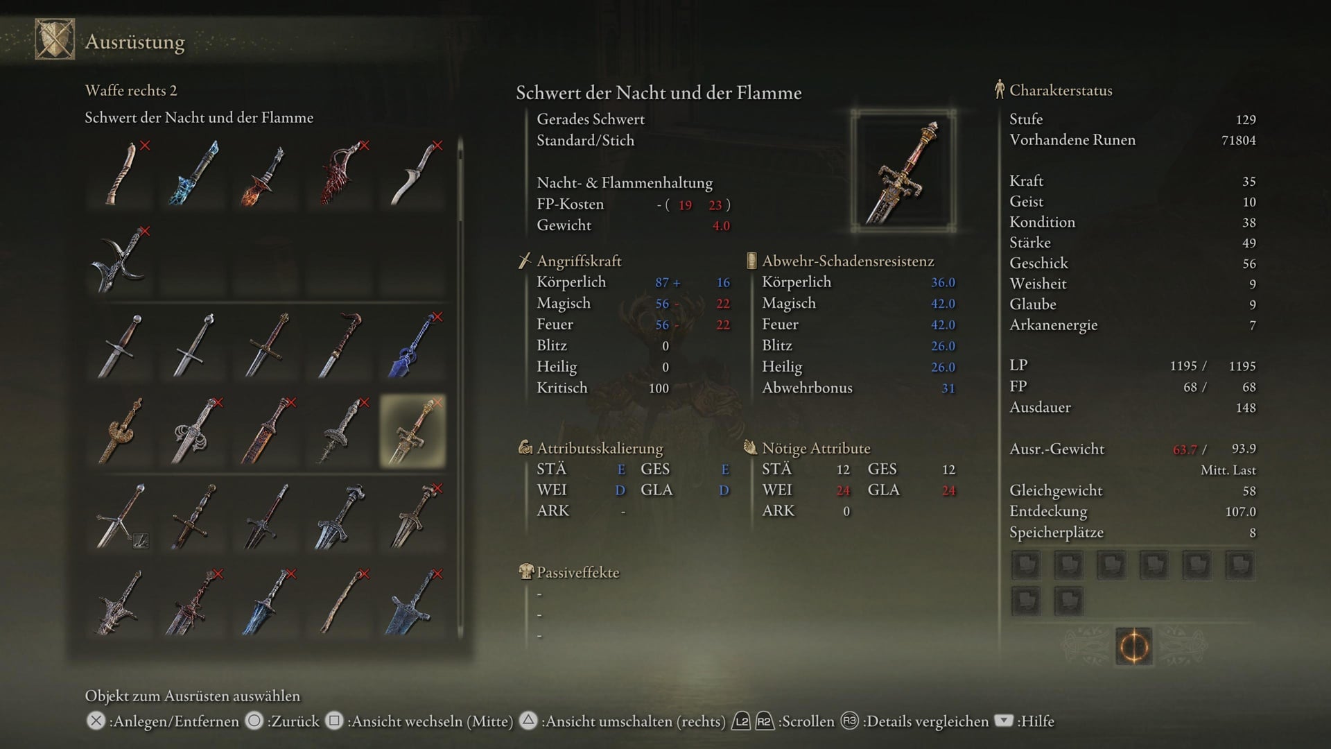 The sword is best suited if you prefer a mage build because of the high attribute requirements.