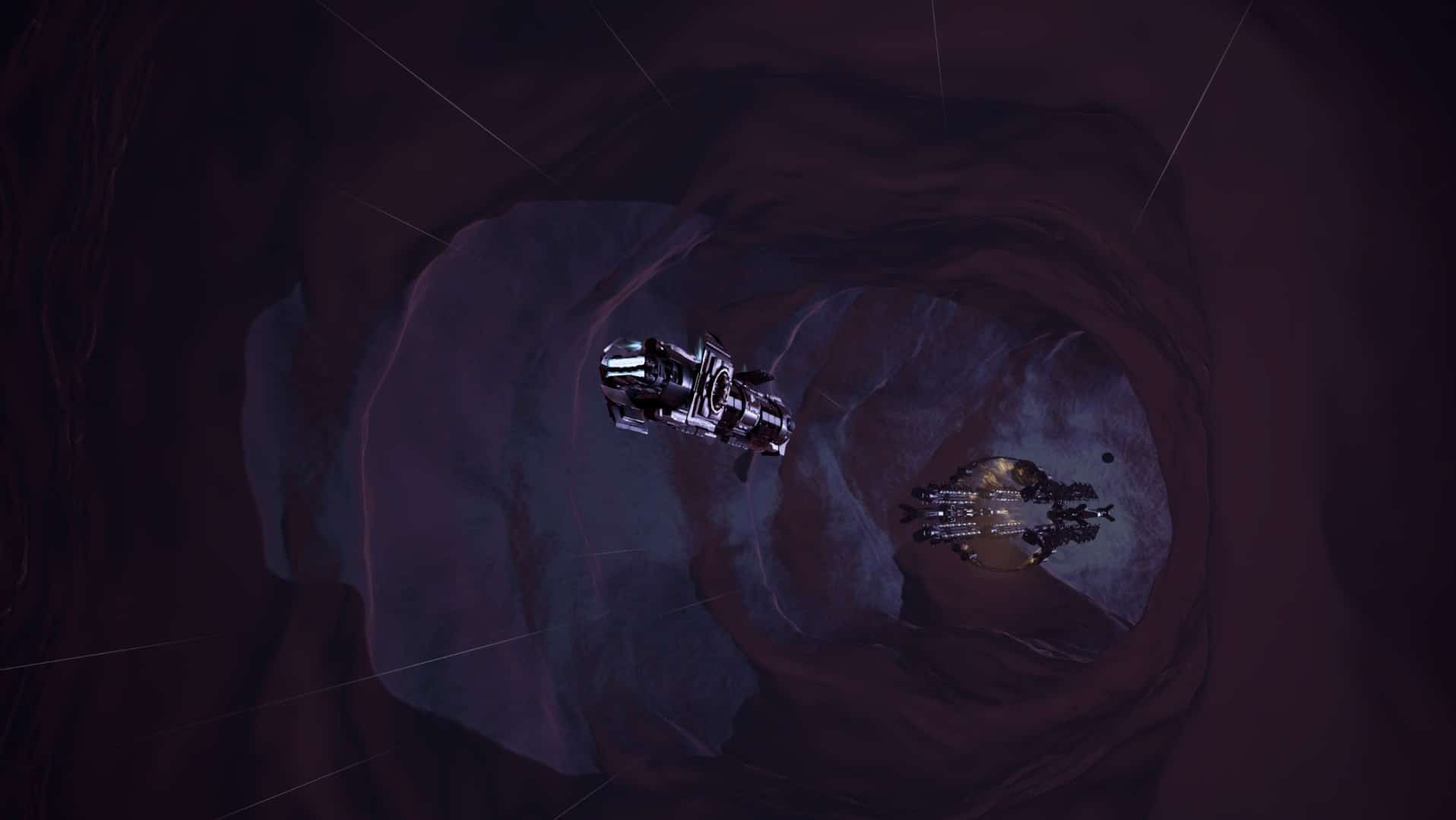 Windfall is completely surrounded by a kind of ... cave. Or is it the maw of a space monster after all? Either way, it's big enough to hold entire planets and stars.