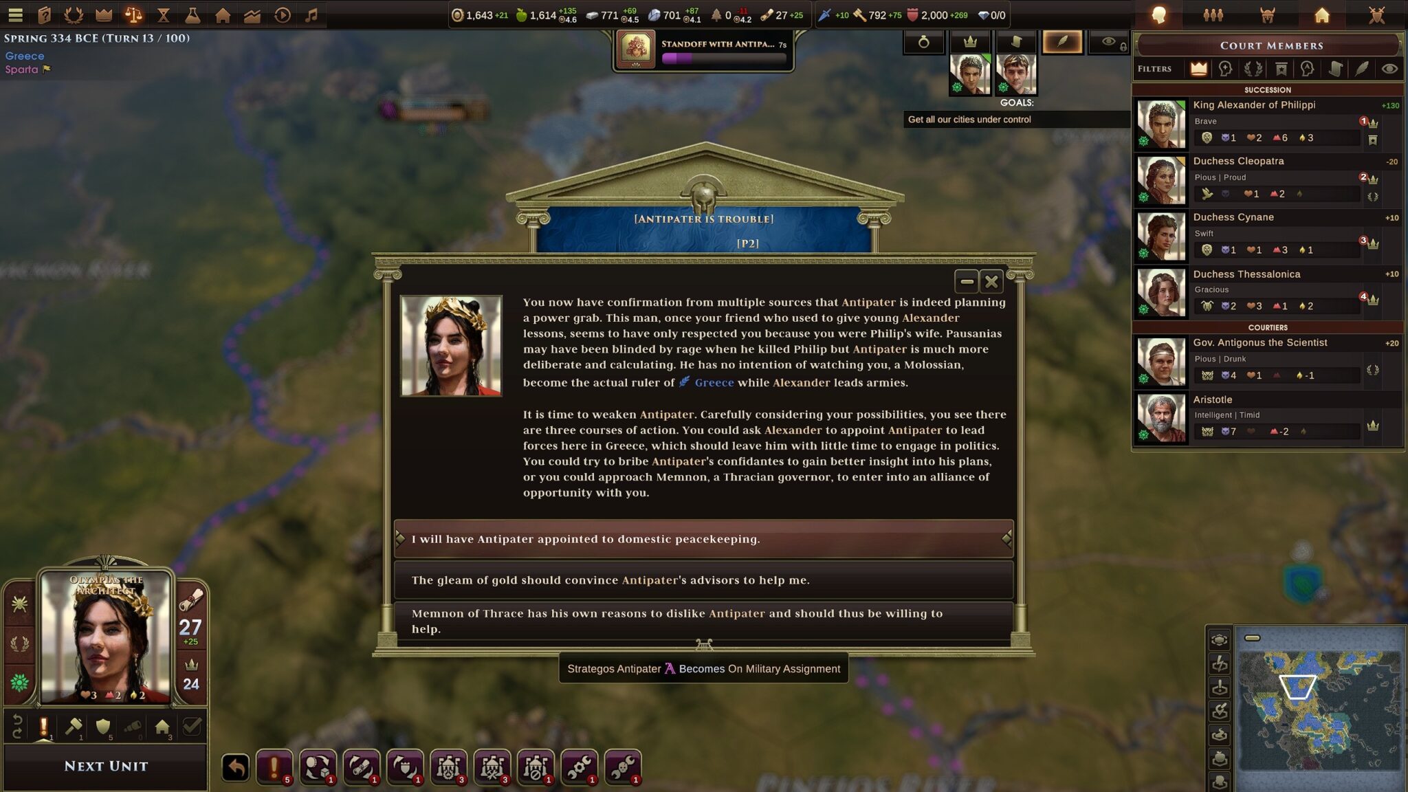 (Especially in the fourth scenario you will have to deal with domestic decisions. So you don't conquer cities here, but have to make sure that the existing empire doesn't fall apart while Alexander is on his way in Persia.)