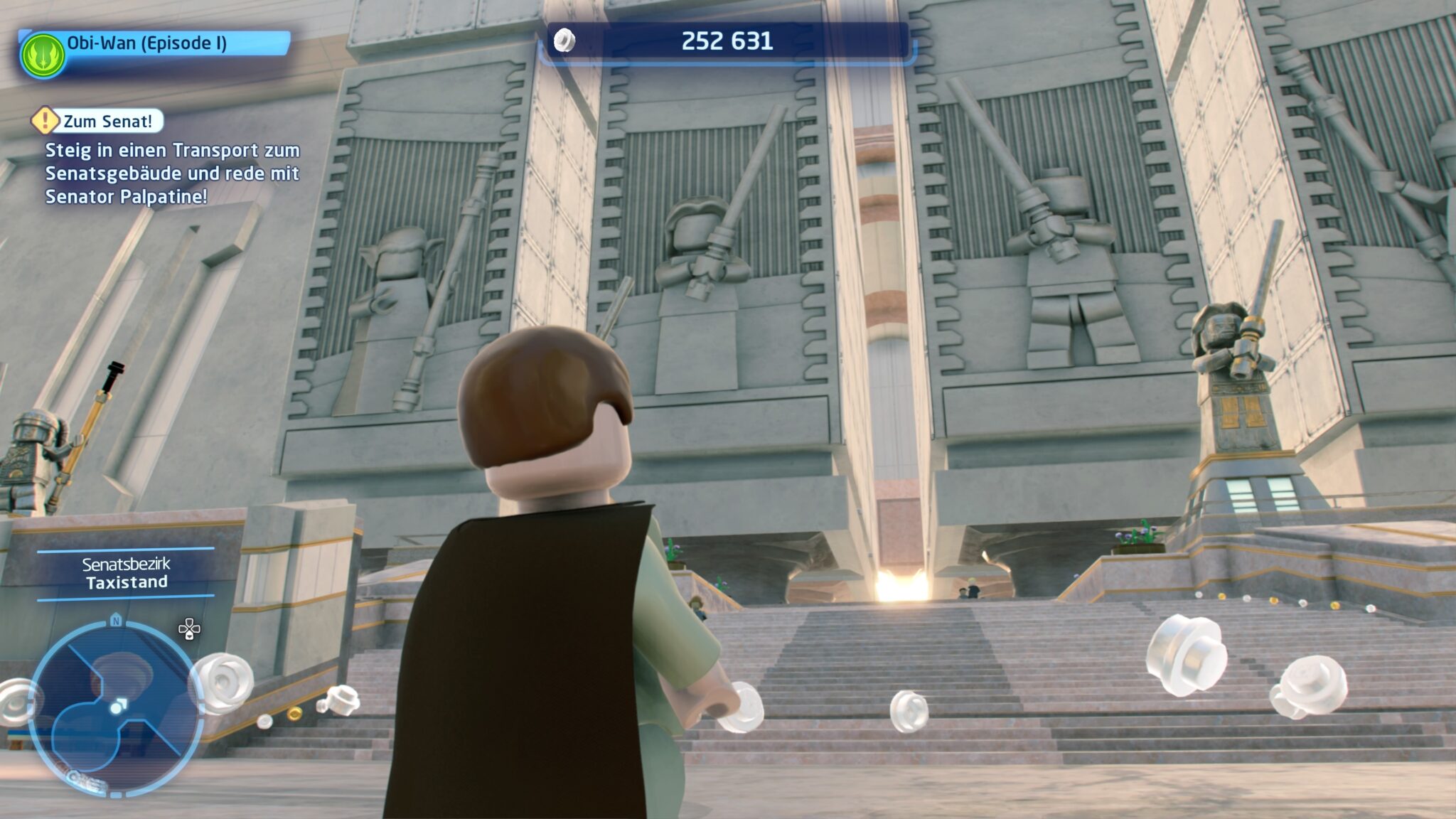 Anche con le figure Lego, il Tempio Jedi sembra davvero impressionante dall'esterno.