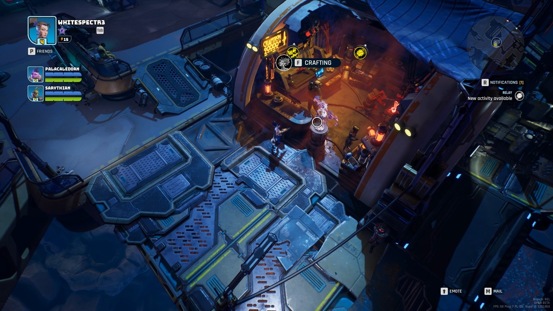 La stazione spaziale Devil's Gambit offre l'opportunità di creare nuove attrezzature tra una missione e l'altra.