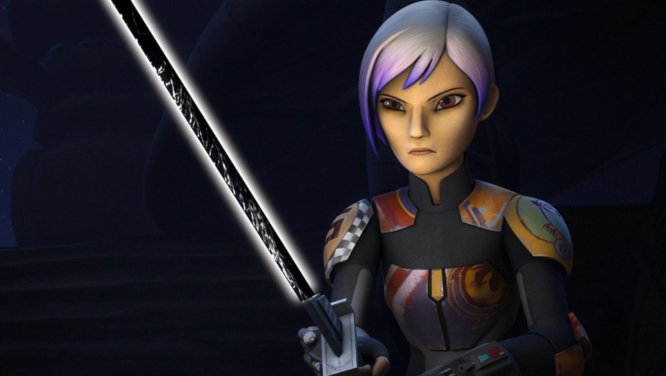 《星球大战》动画片《叛逆者》中的萨宾-沃伦。图片来源：Disney/Lucasfilm