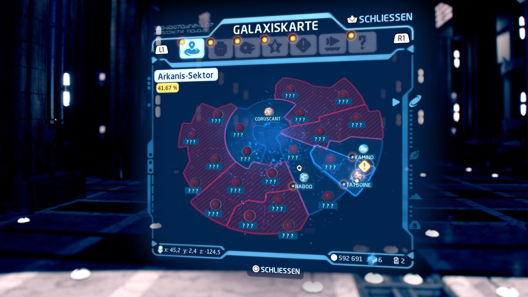 Galaktyka w Sadze o Skywalkerach składa się z 24 planet, które odblokowujemy w trakcie gry i na które możemy swobodnie podróżować.