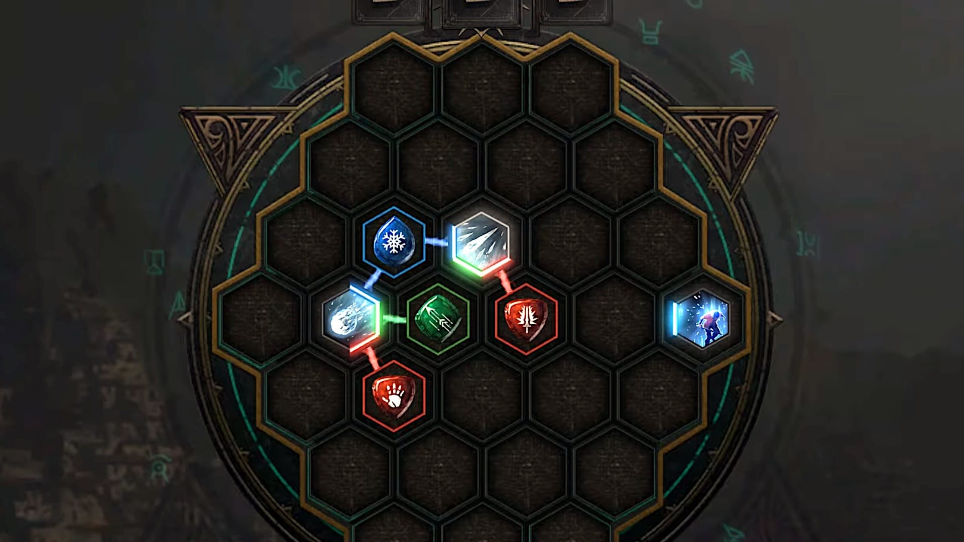 You improve your skills by feeding them with runes, which you can combine with each other.