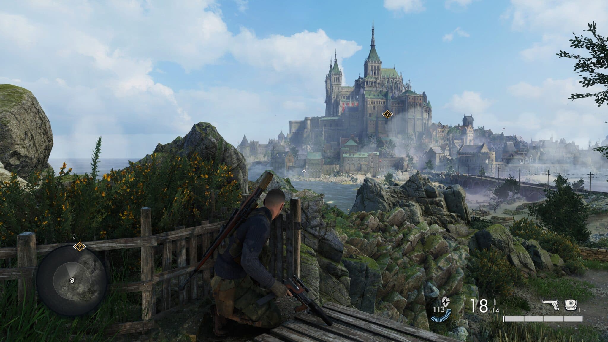 (Sniper Elite 5's mission maps are varied and some of them are really nicely designed like here in ... Anor Londo?!)
