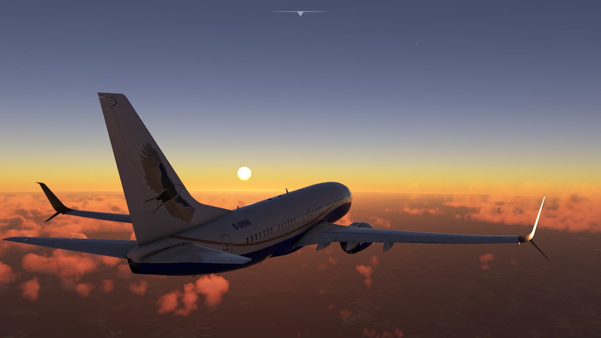(Flight into the sunset over Munich.)