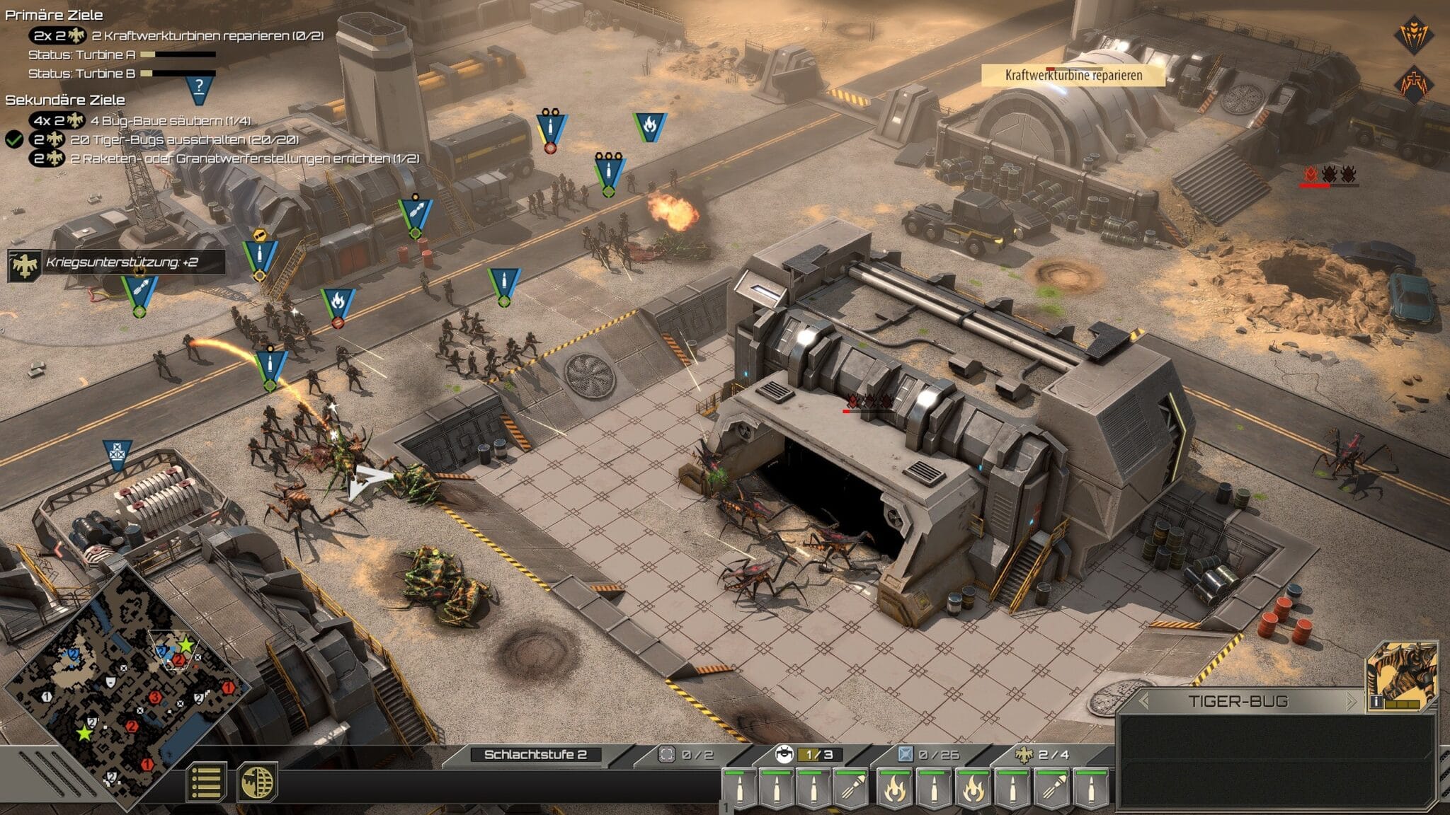 (In Starship Troopers: Terran Command, you'll be commanding between four and ten squads most of the time, trying to achieve the given objectives, which are mostly to wipe the bugs off the map).