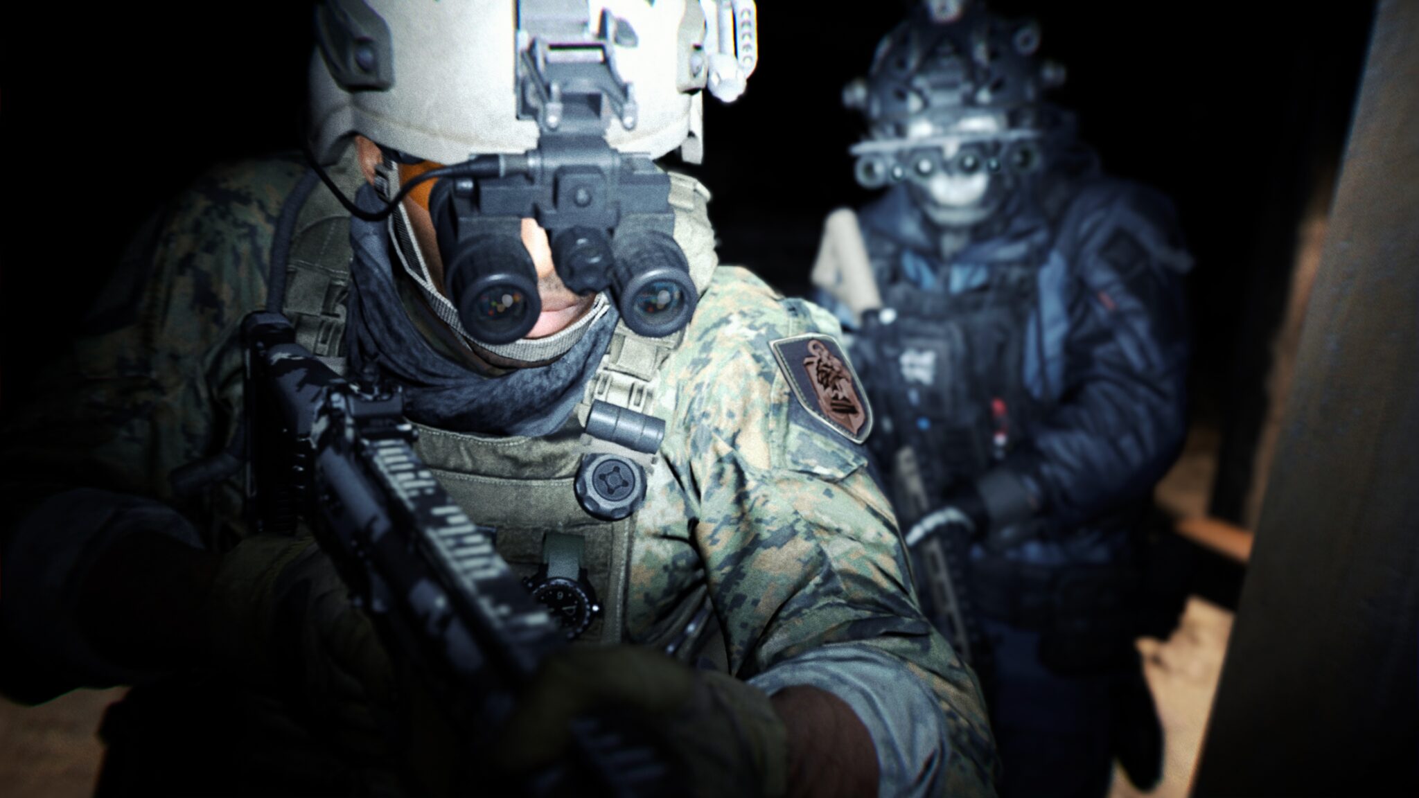 (In missions in the dark, Task Force 141 relies on high tech equipment, like these NVGs. Night vision was one of the big marketing buzzwords for the 2019 predecessor, but then played more of a supporting role).