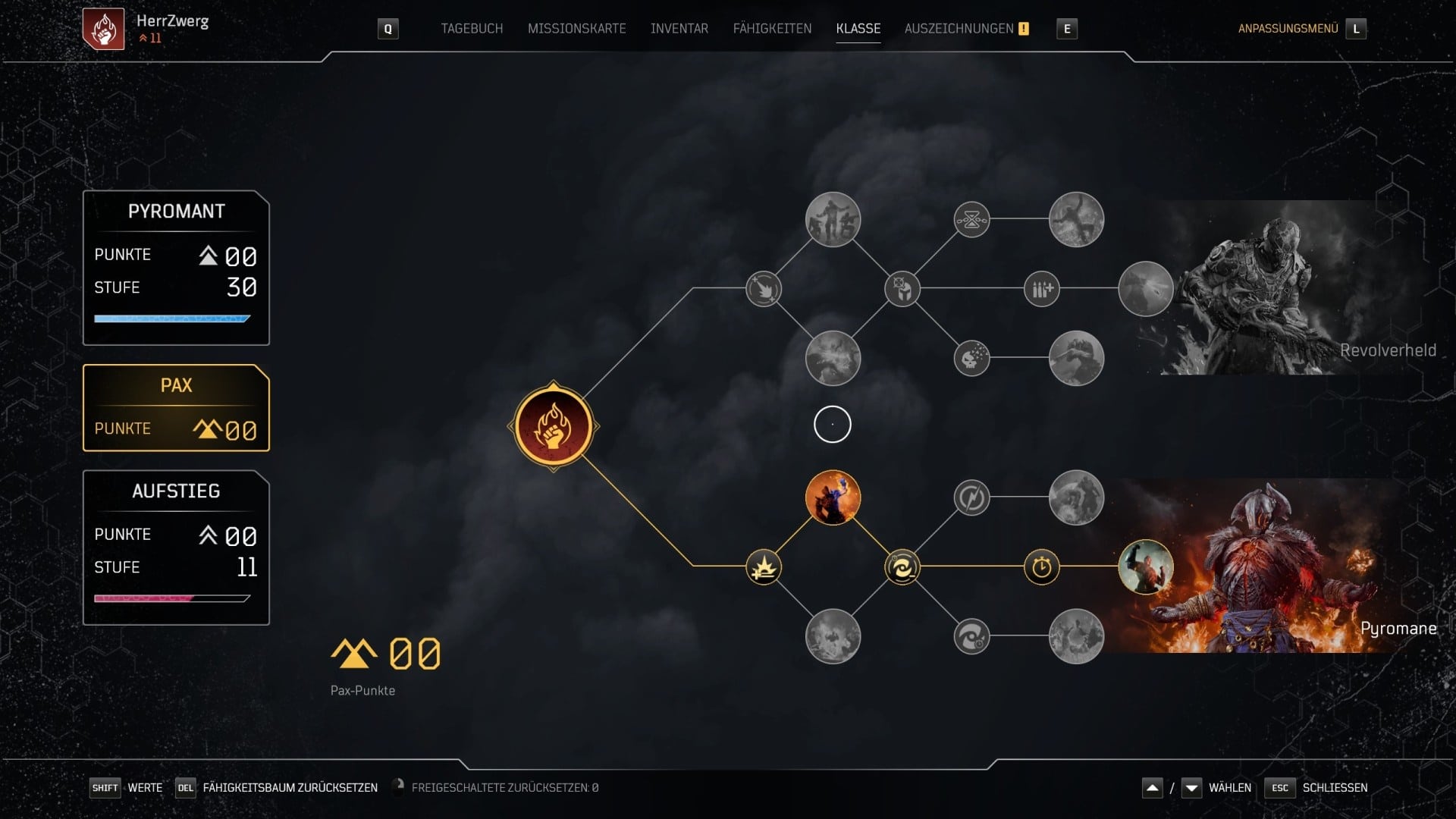 (The Pax talent tree grants you powerful bonuses. Each Perk strengthens your character significantly.)
