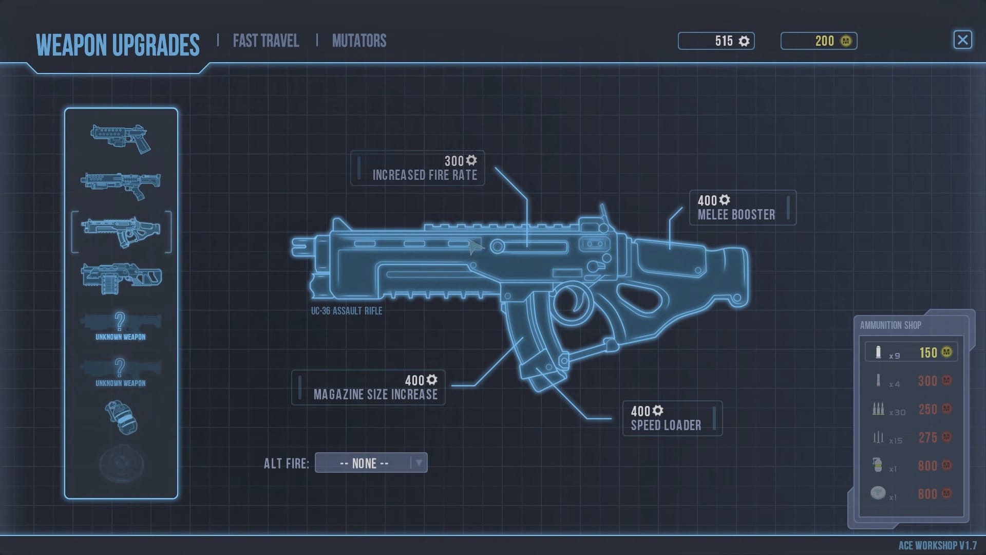  (Toutes nos armes peuvent également être modifiées pour débloquer des modes de tir alternatifs)