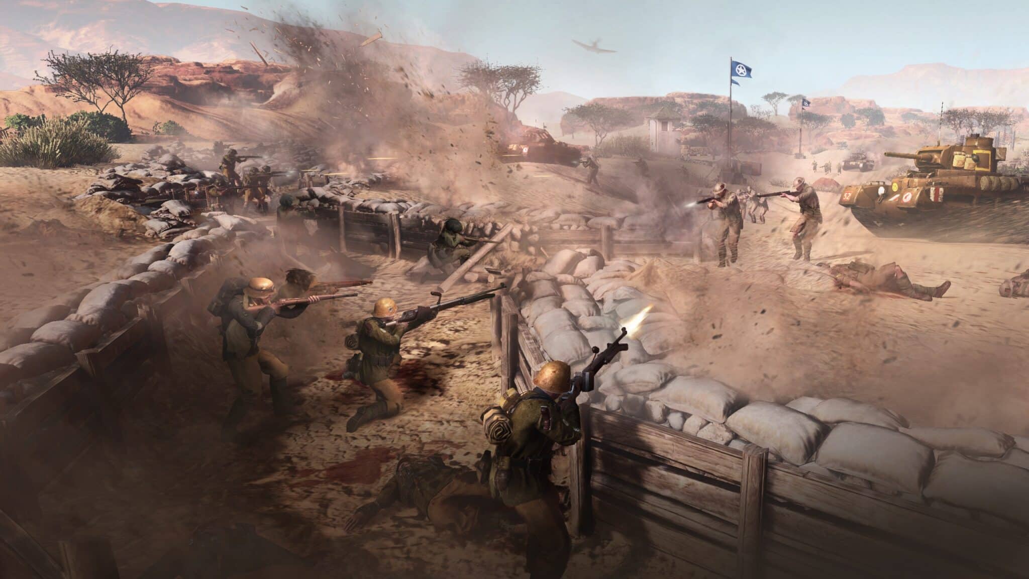 (V příběhu Company of Heroes 3 tentokrát bojujeme po boku Wehrmachtu proti Britům - a v severní Africe.)