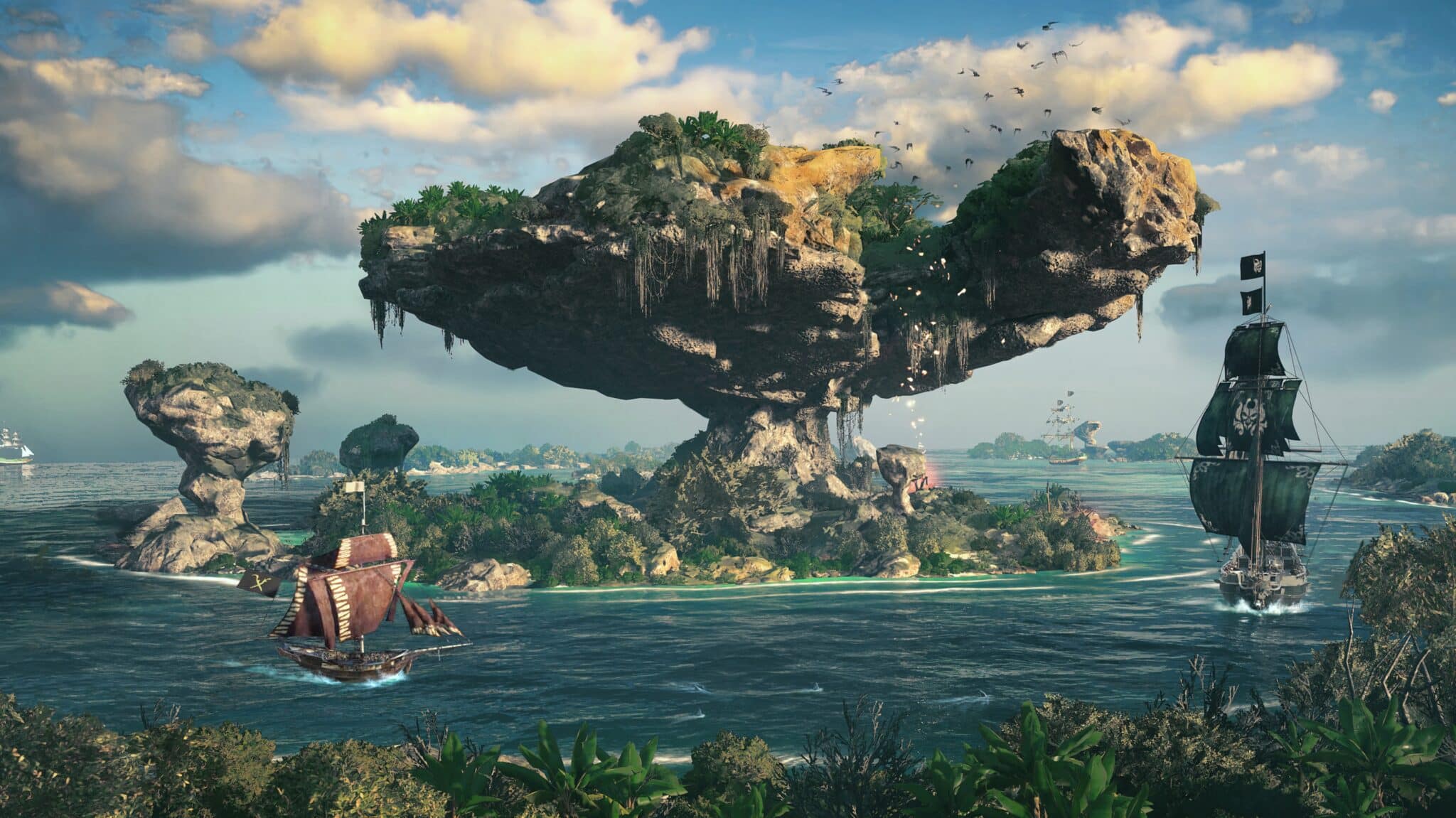 (Skull & Bones Open World is inspired by the East Indies, but also relies on rather ... Imaginative structures.)