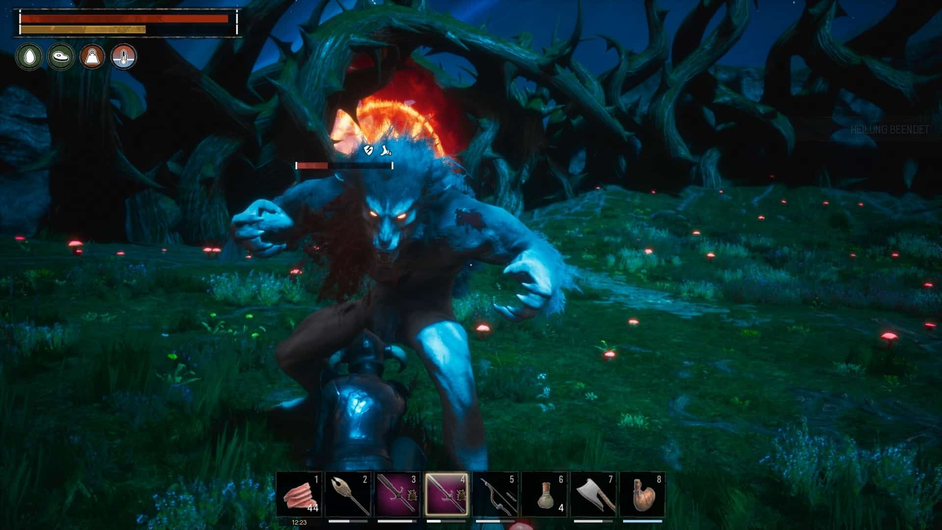 (The final boss in the Midnight Grove dungeon is a ferocious werewolf.)