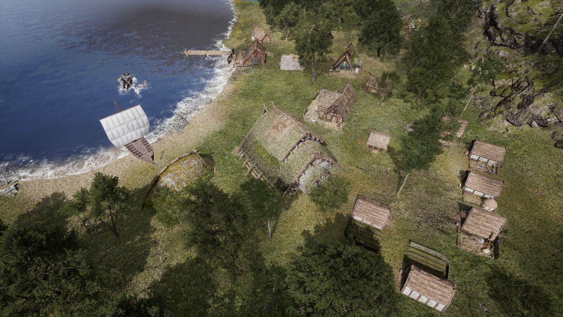 (A Viking settlement needs a lot of things: mead hall, houses, notes, workshops and of course ships!)