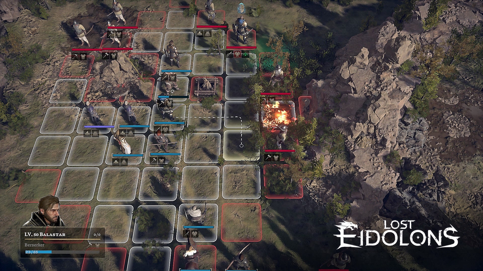 (Battlefields are divided into squares, but can also have obstacles or bottlenecks.)