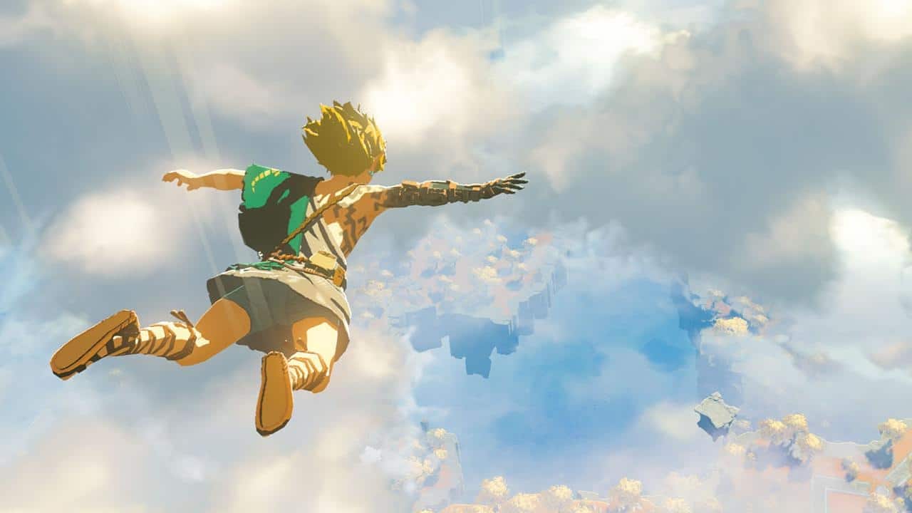 (Les nuages bloquent la vue sur la prochaine île volante. Il sera intéressant de voir comment Zelda nous invite à explorer cette fois-ci.)