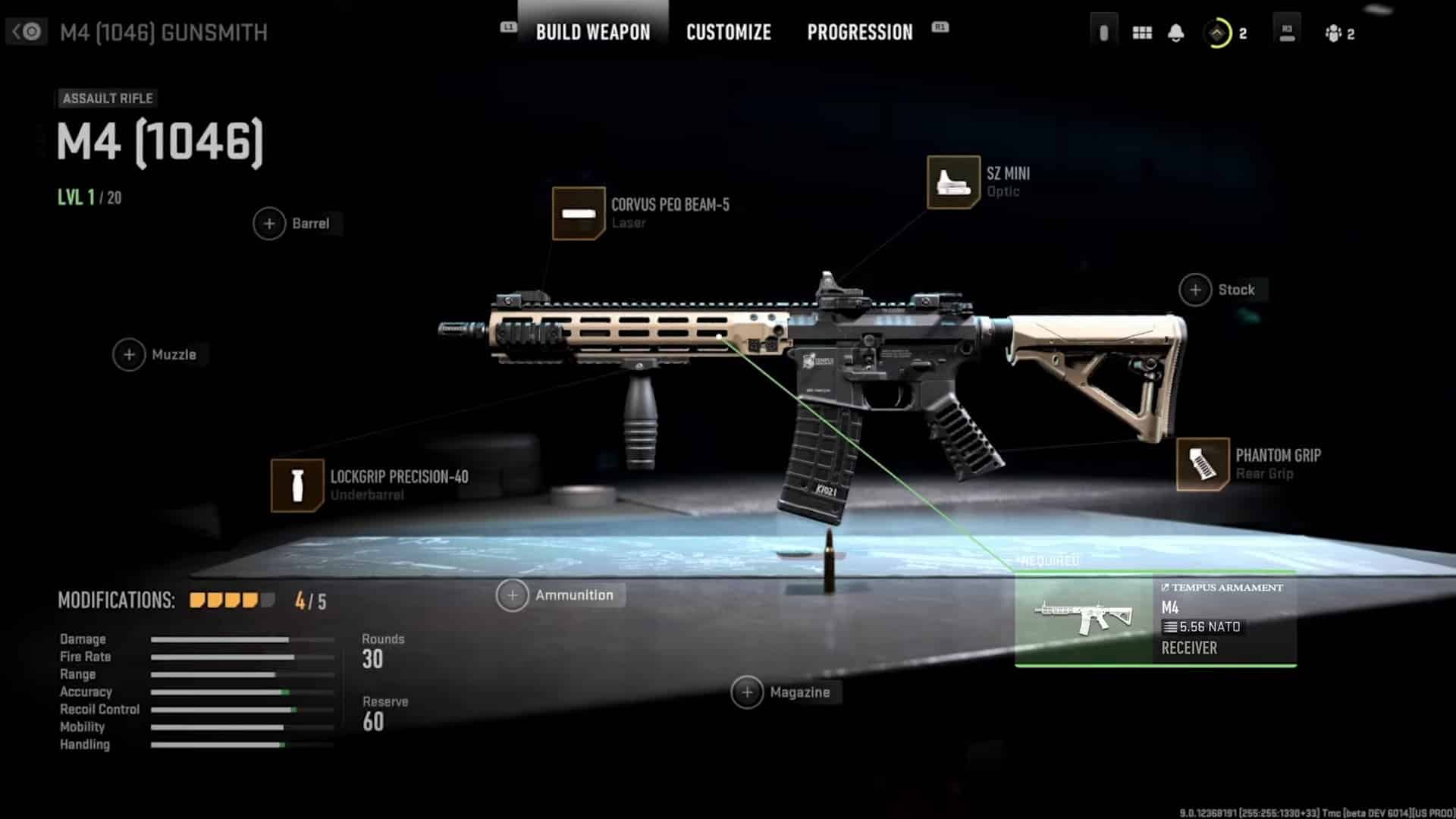 (The receiver attachment (bottom right in the picture) is crucial for the new Gunsmith and opens up many new builds.)