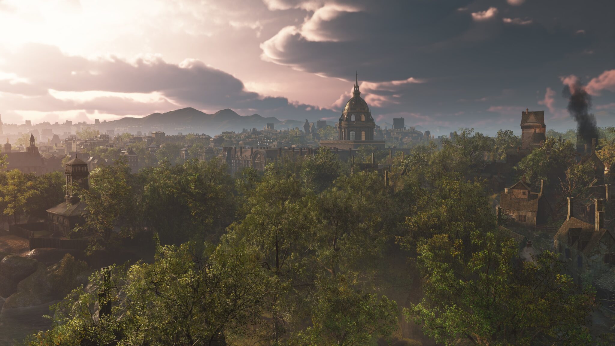 (Il y a des paysages vraiment superbes dans le jeu, mais notre RTX 3080 est complètement à genoux)