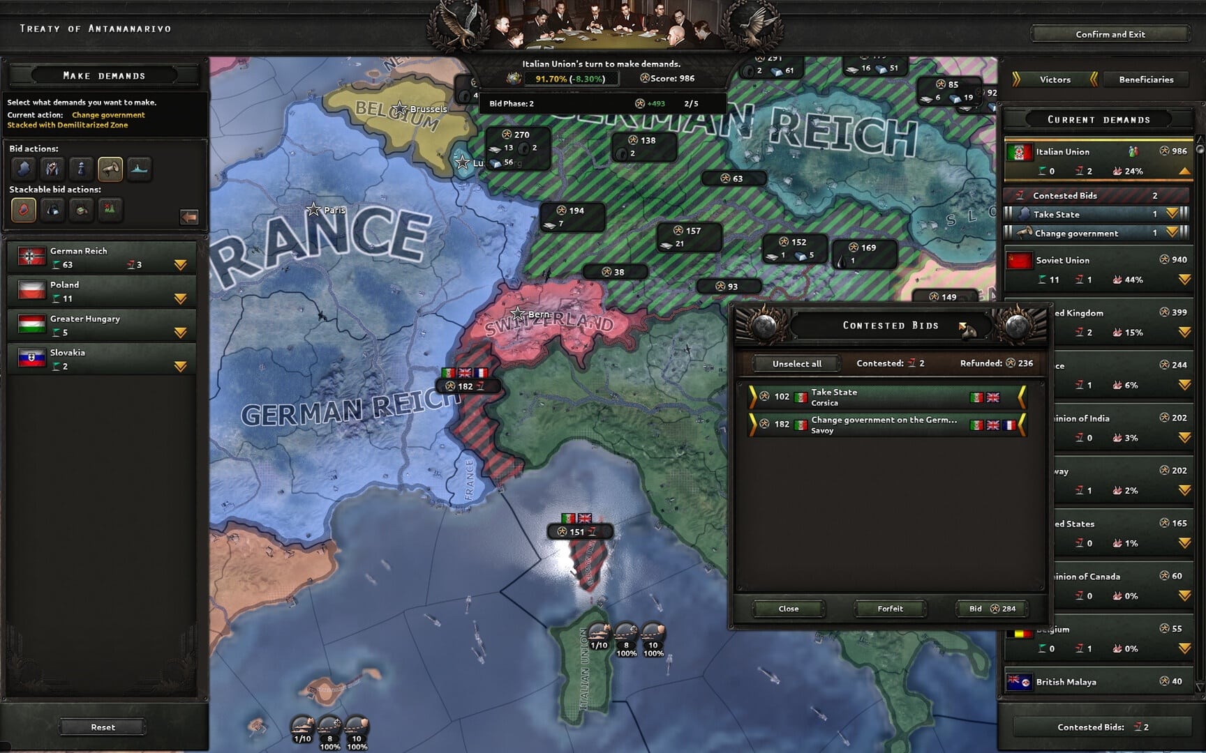 (In keeping with the overhaul of Switzerland, the addon improves the way peace conferences work.)