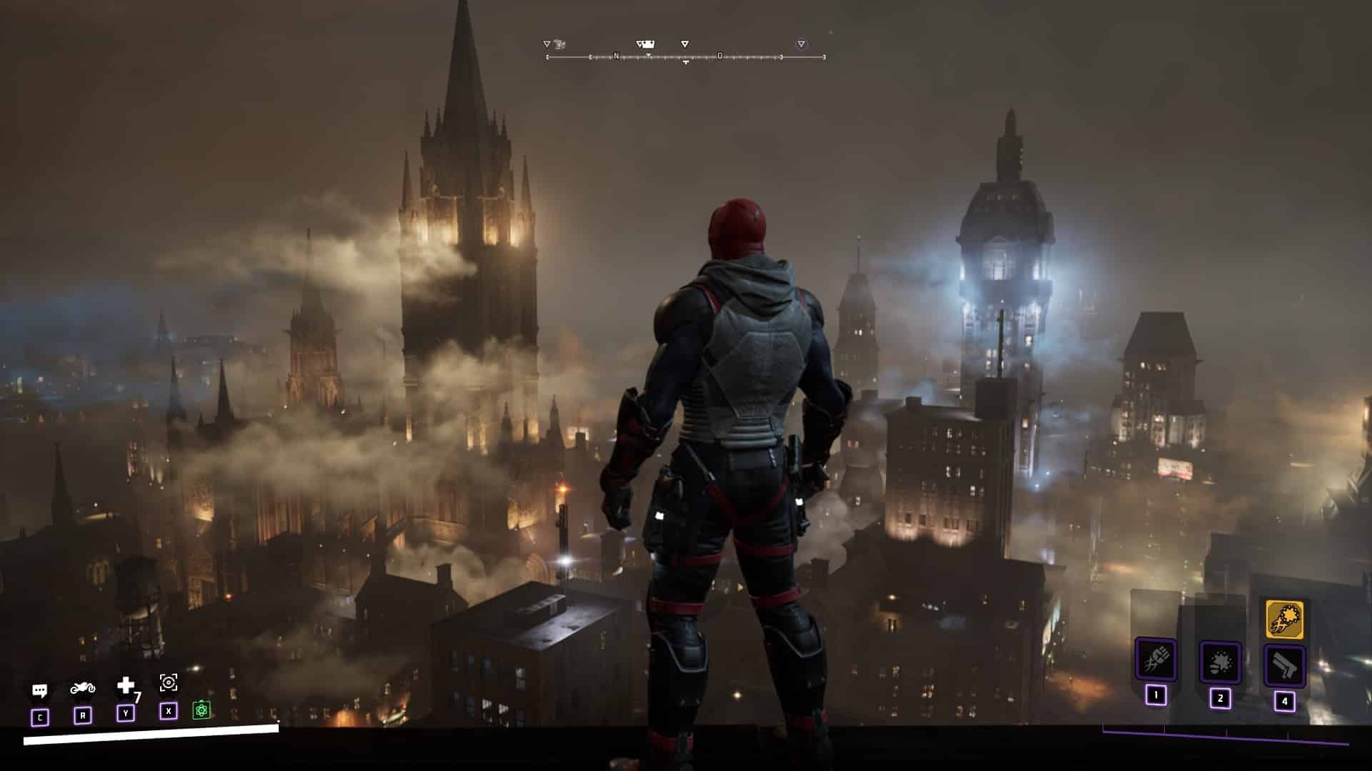 (The view of Gotham at night really sets the mood.)