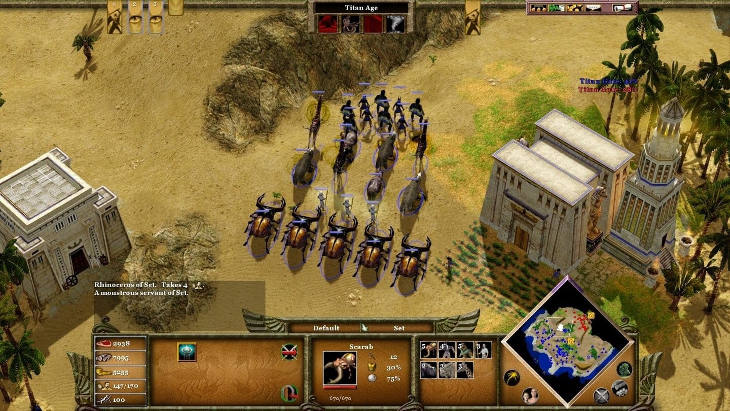 (Questo è l''aspetto di Age of Mythology finora, il remake sicuramente migliorerà notevolmente la grafica)