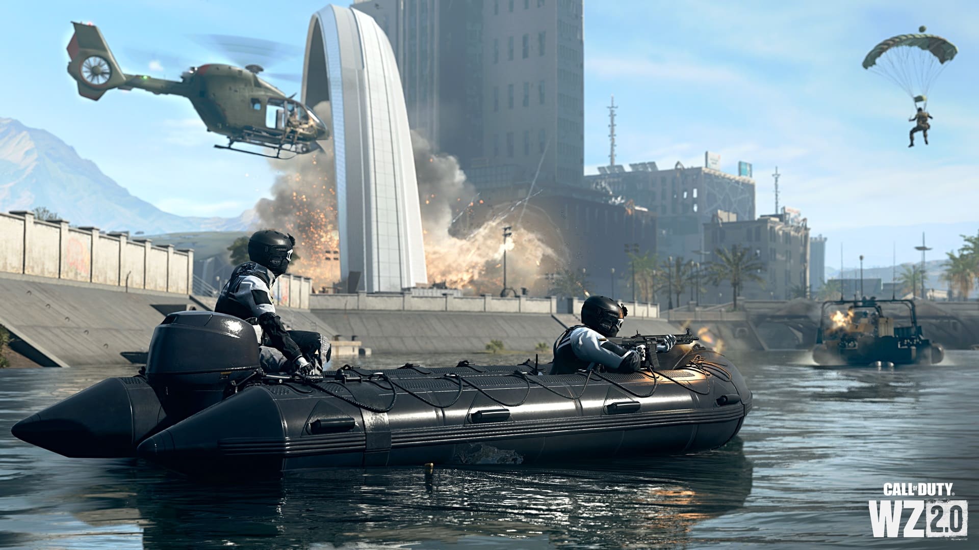 (水战在《战地2》中也有可能，如战役和多人游戏，无论是在船上还是在水下。)