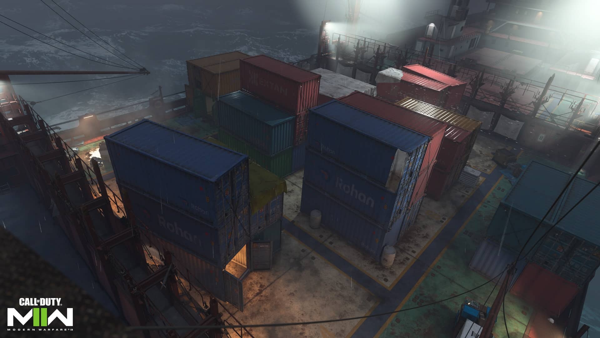 (MW2 appropriately moves Shipment to a ship in the Atlantic, but of course the layout remains the same.)